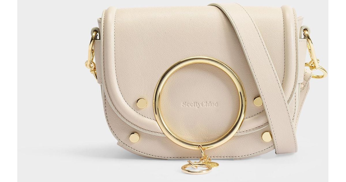 See By Chloé Mara Crossbody Bag In Cement Beige Grained Leather in 