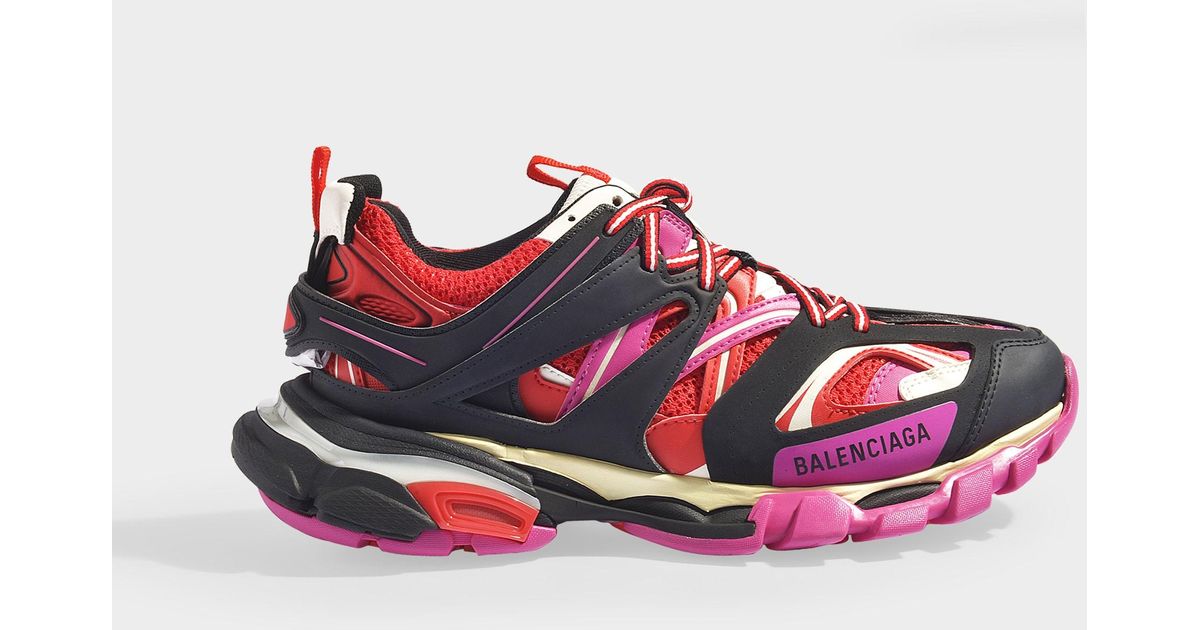 balenciaga track black and red