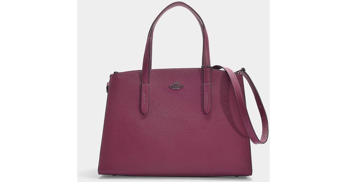 Coach Metallic Leather Interior Charlie Carryall In Burdy Calfskin Purple Lyst - Black Leather Coach Bag Purple Interior Coach Metallic Leather Interior Charlie Carryall In Burdy Calfskin Purple Lyst - Black Leather Coach Bag Purple Interior