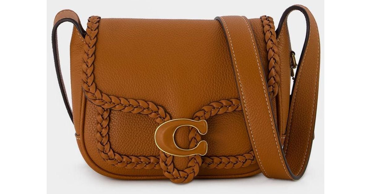 COACH Tabby Messenger 19 Crossbody Bag Leather Pink in Brown