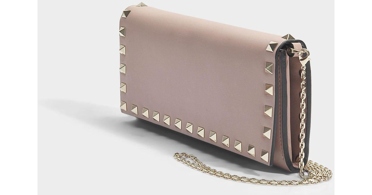 rockstud wallet on a chain