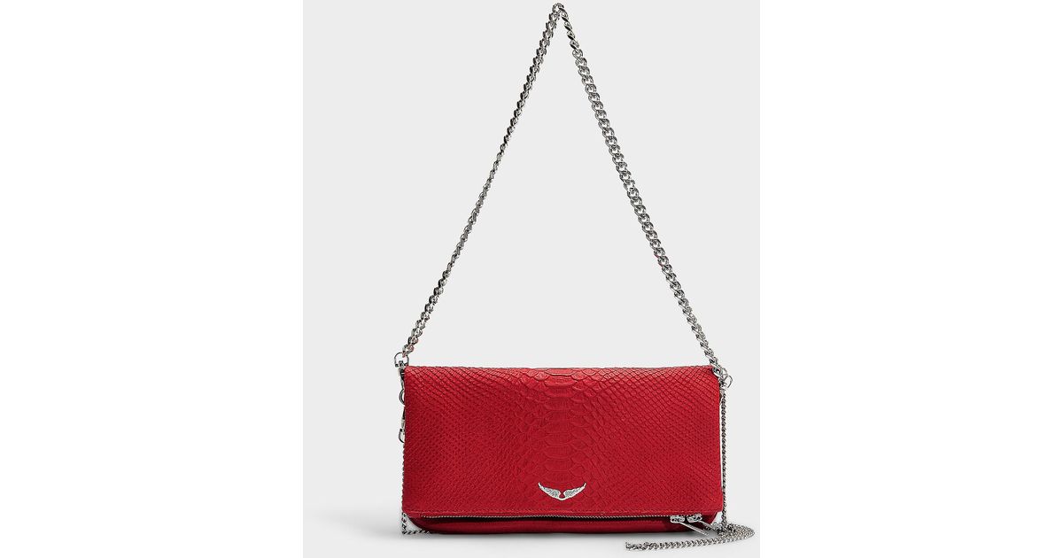Zadig & Voltaire Leather Rock Savage Crossbody Bag In Red Calfskin | Lyst