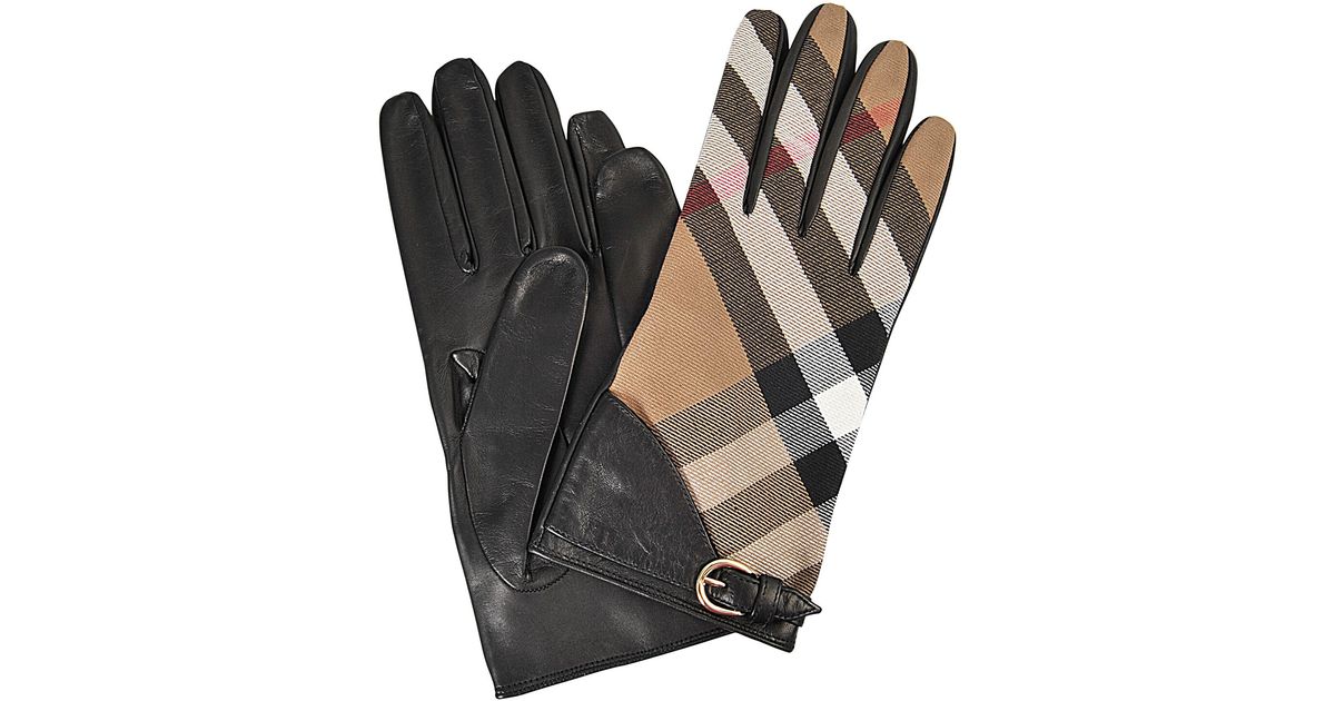 burberry check gloves