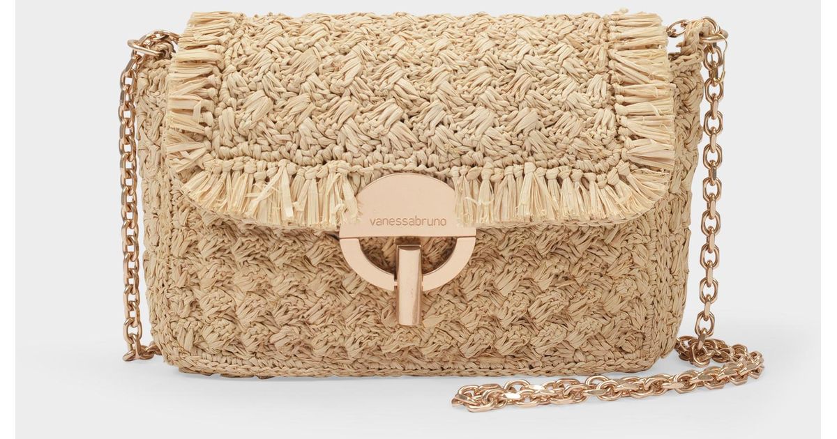vanessa bruno moon bag raffia