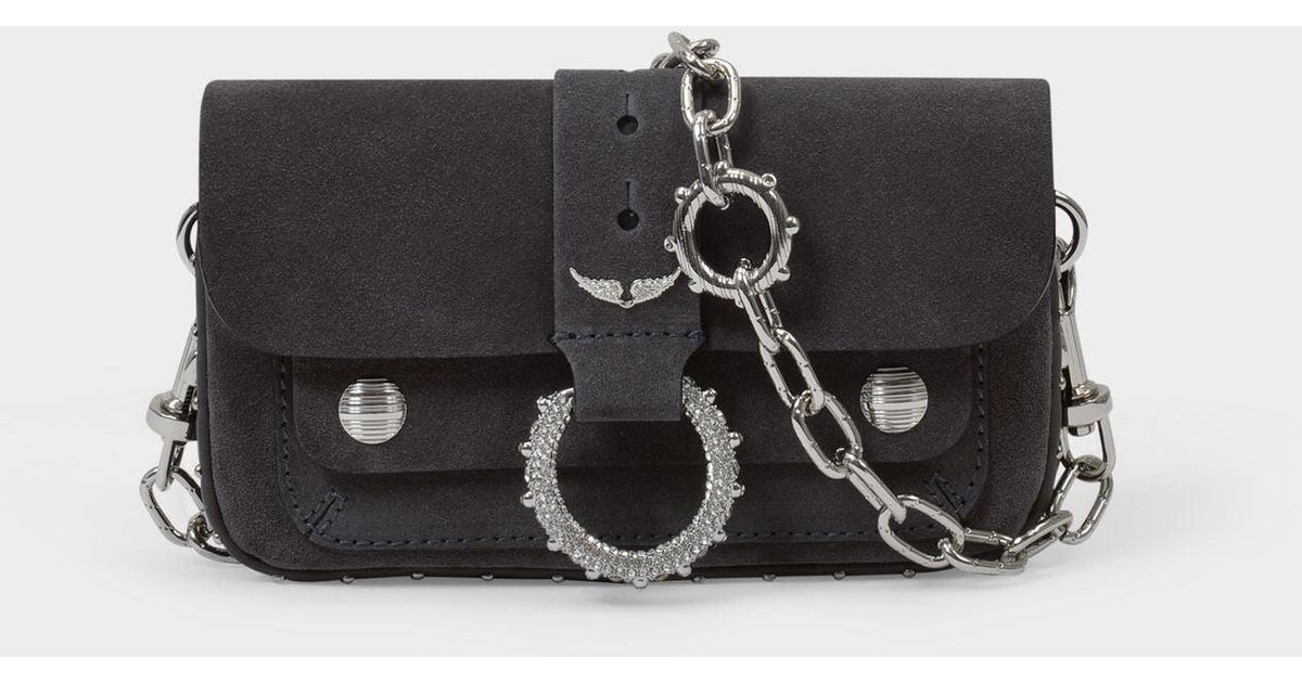 Zadig & Voltaire Kate Suede Wallet Aus Grauem Leder in Grey (Gray) Lyst