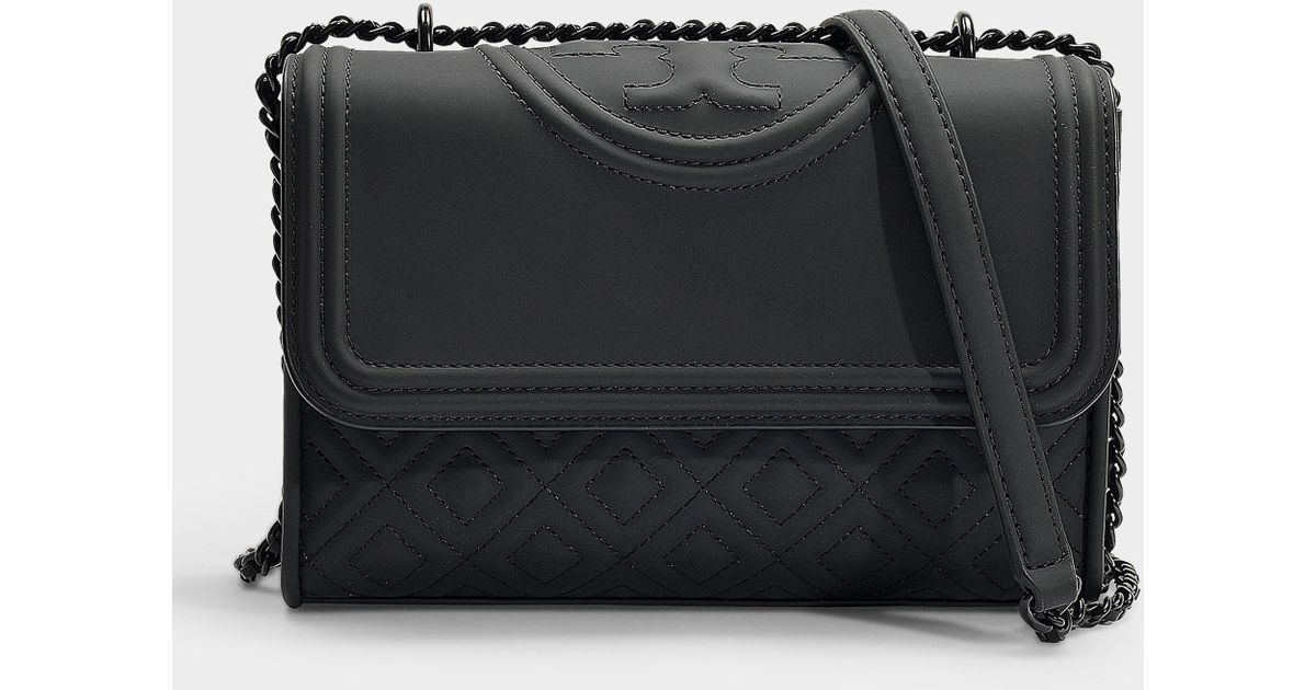 Tory Burch Fleming Matte Small Convertible Shoulder Bag In Black Synthetic Leather - Lyst