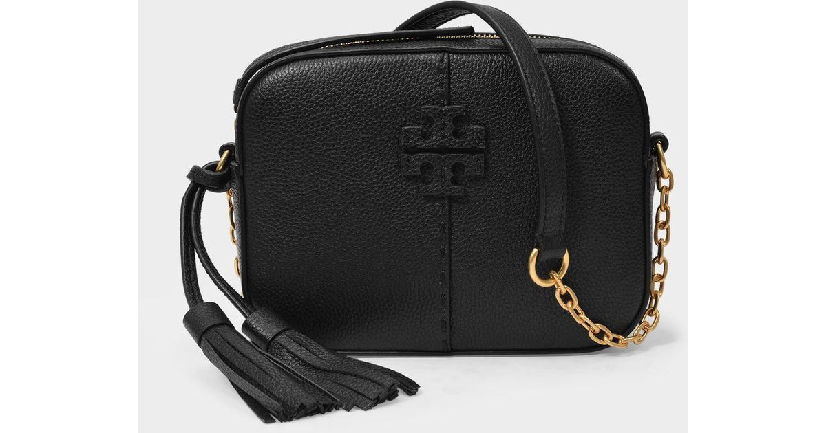 Tory Burch Mcgraw Camera Bag In Black Leather - Lyst