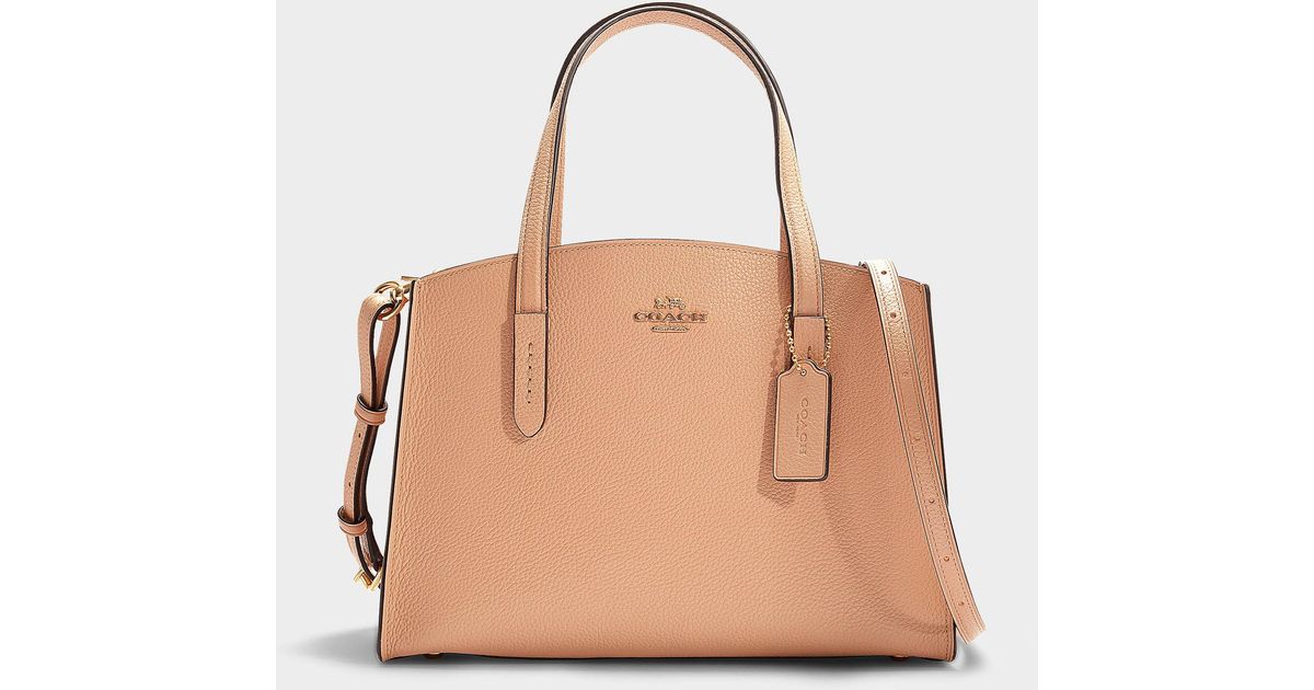 polished pebble leather charlie carryall