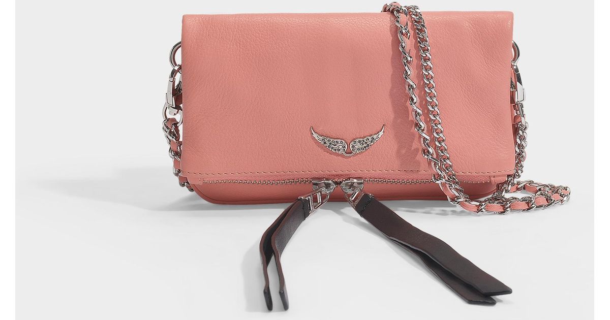 Zadig & Voltaire Rock Nano Crush Metal Bag In Pink Leather Lyst Canada