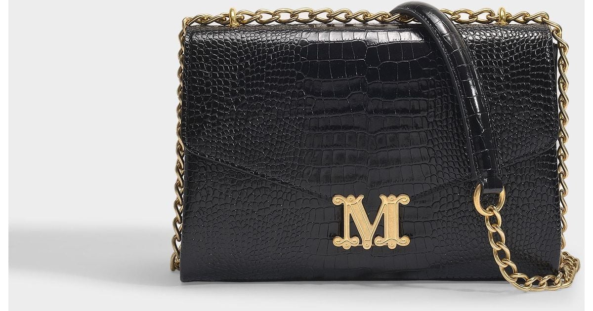 Max Mara Synthetic Linda 10 Bag In Black Croc Embossed Calfskin | Lyst