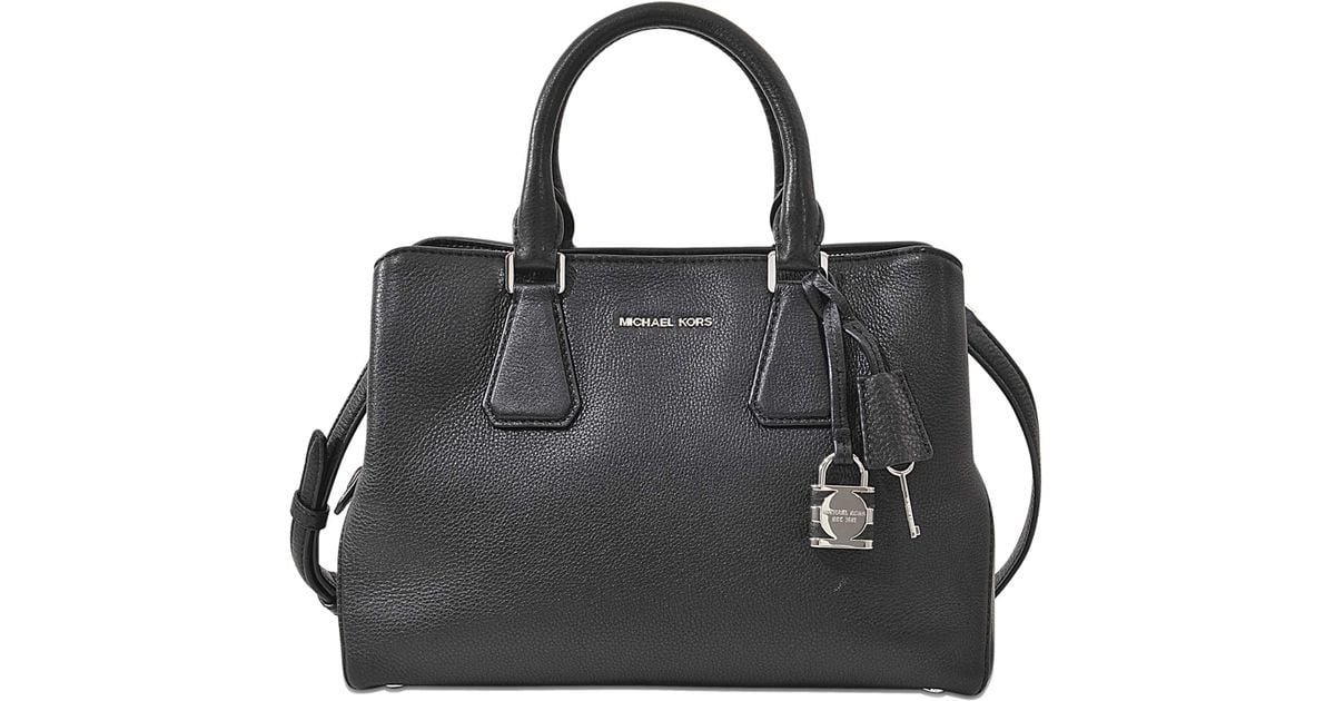 MICHAEL Michael Kors Leather Camille Md Satchel in Black - Lyst