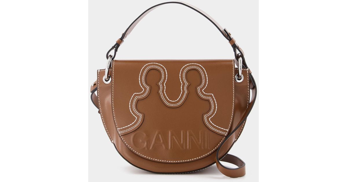 Ganni Banner Western Saddle Bag in Brown Lyst UK