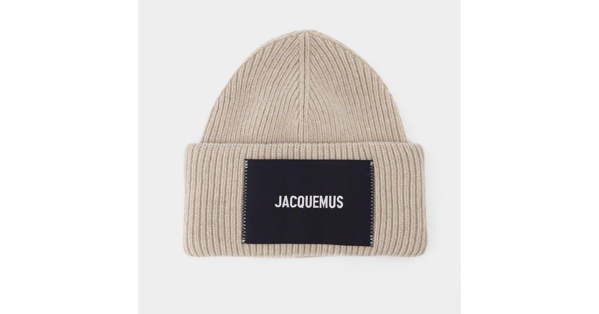 Jacquemus Beige Wool Beanie in Natural | Lyst