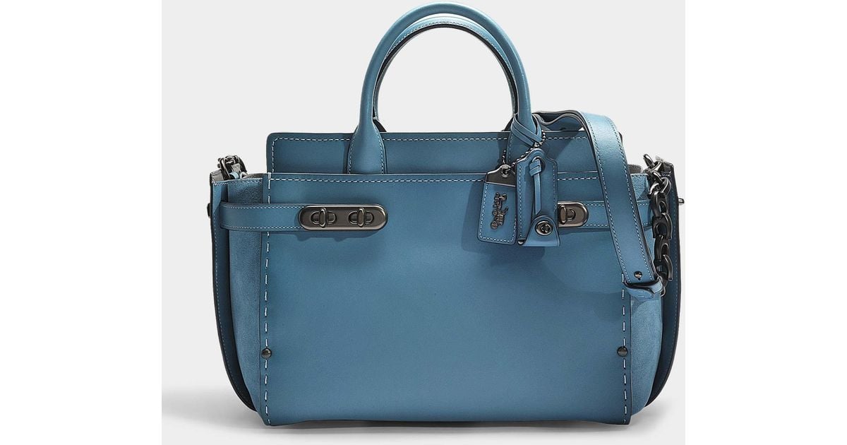 coach blue handbag