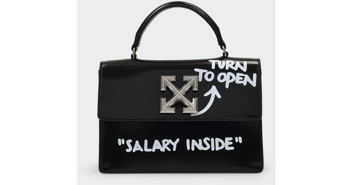 Off-White c/o Virgil Abloh Handbag Jitney Turn To Open 1.4 In Black  Calfskin