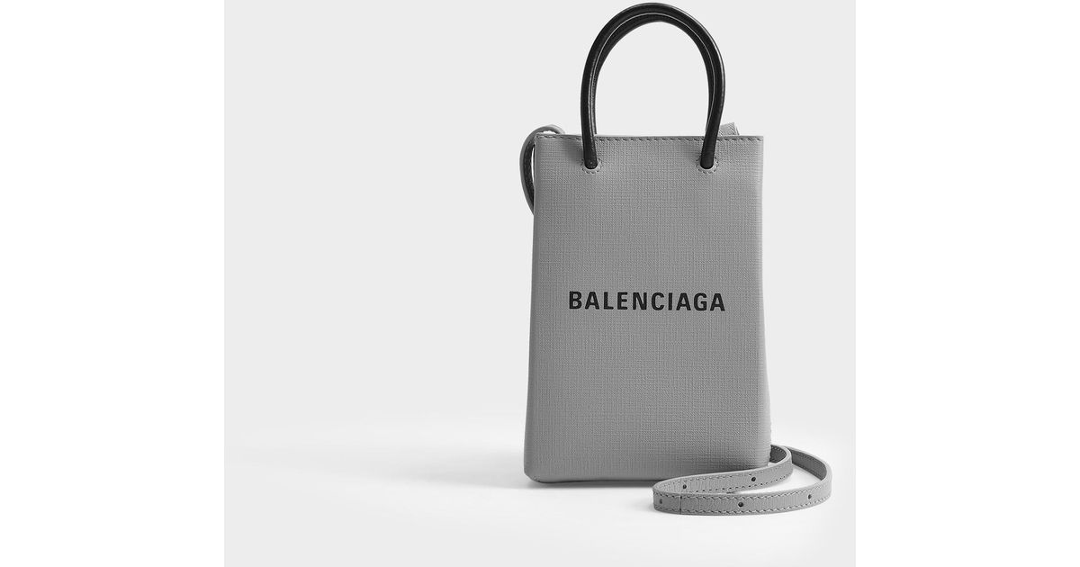 Balenciaga Leather Shopping Phone Bag 
