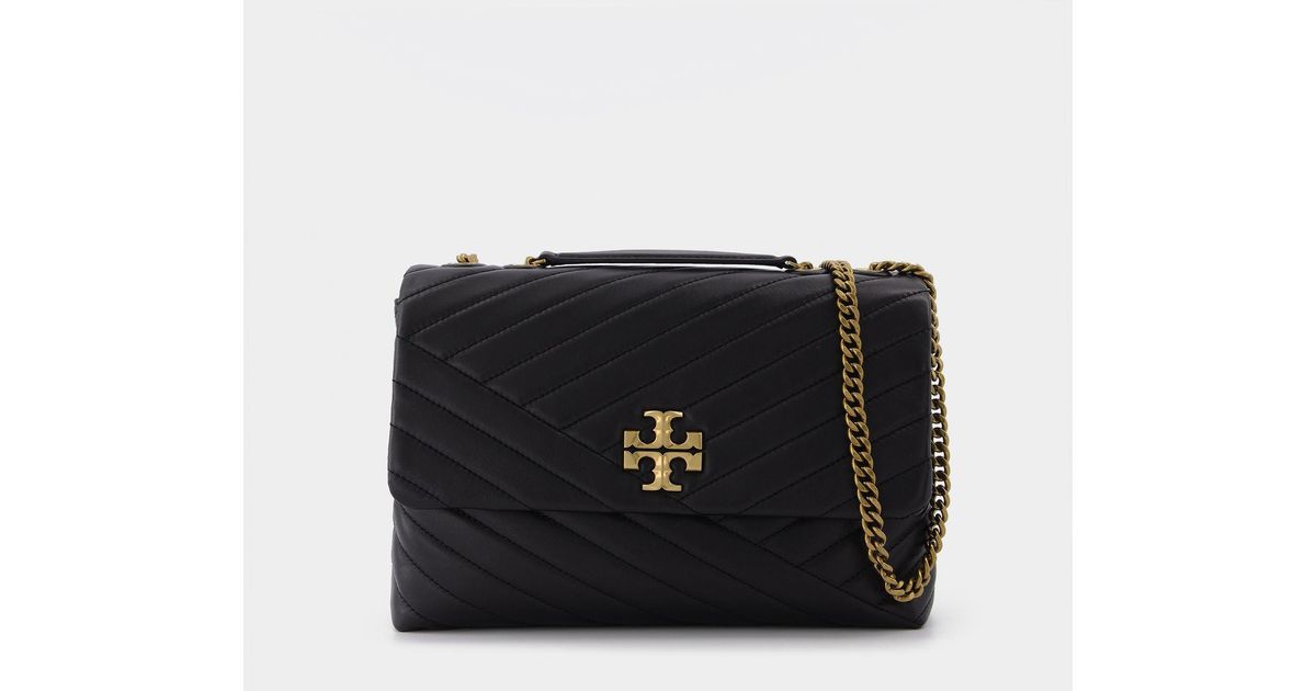 Tory Burch Kira Chevron Convertible Shoulder Bag in Black Lyst UK