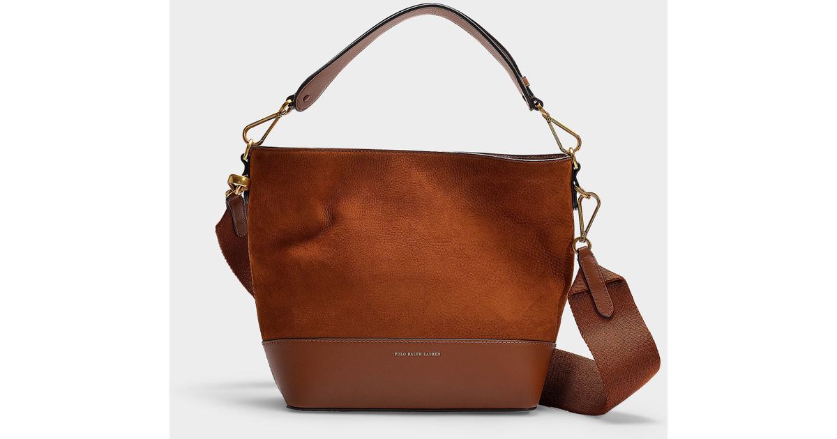 Polo Ralph Lauren Sullivan Bucket Hobo Small Bag In Saddle Nubuck And Nappa  Leather in Brown | Lyst