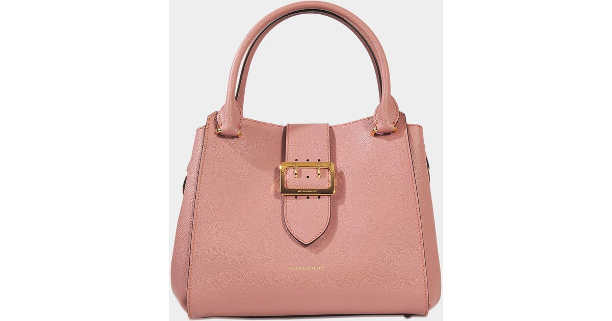 Burberry Pink Grainy Leather Small Buckle Tote Burberry
