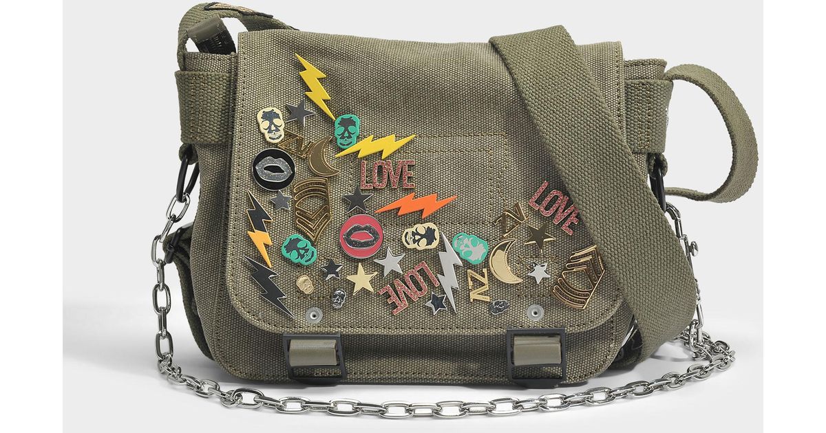 Zadig & Voltaire Readymade Xs Shoulder Bag In Kaki Canvas in Green Lyst