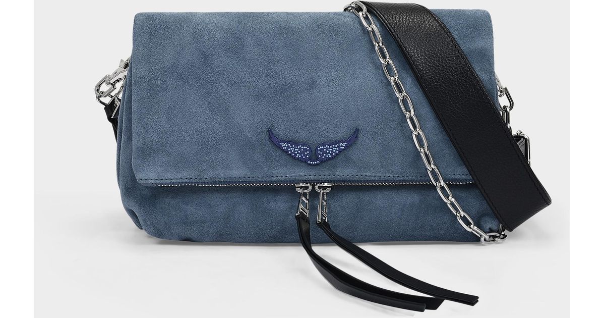 Zadig & Voltaire Rocky Crossbody Bag In Blue Suede | Lyst