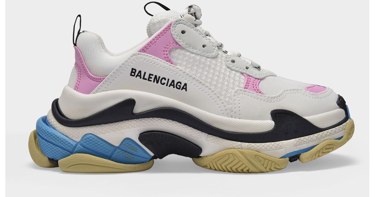balenciaga white blue pink