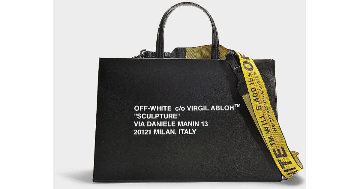 baan Vervloekt Conciërge Off-White c/o Virgil Abloh Medium Box Bag In Black And White Calfskin | Lyst