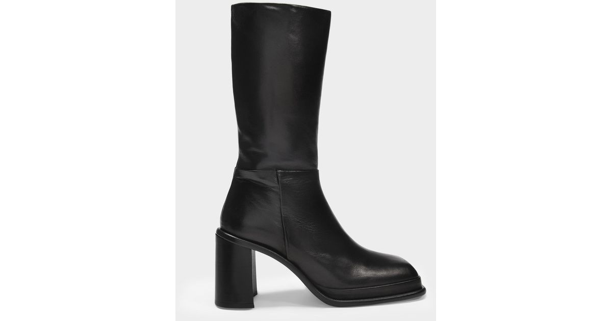 Miista Leather Abril Boots in Black | Lyst