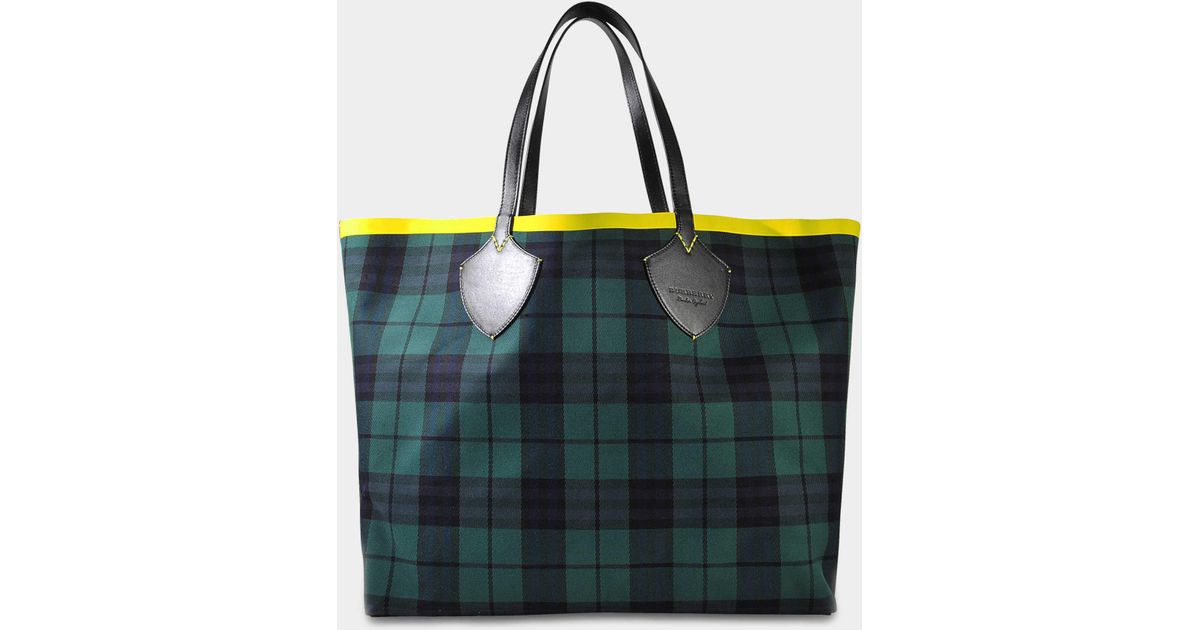 blue tartan bag