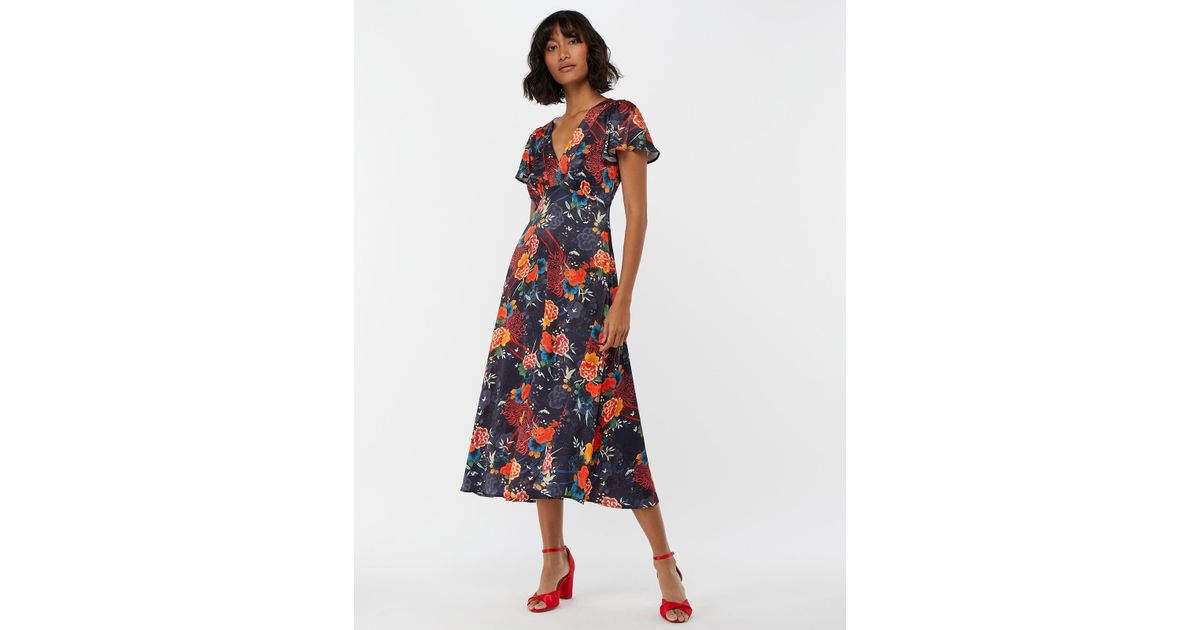 monsoon olive oriental tea dress