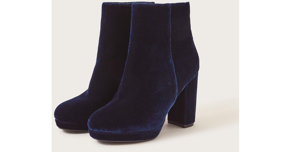 velvet platform boots