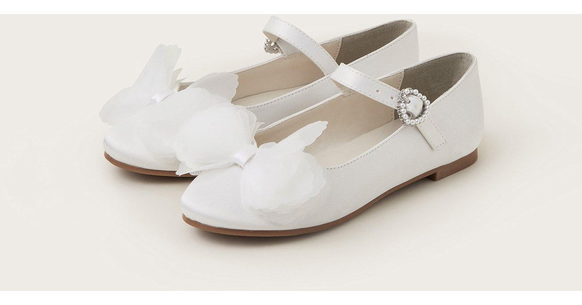 Monsoon Embellished Ballet Flats Ivory in Natural | Lyst UK