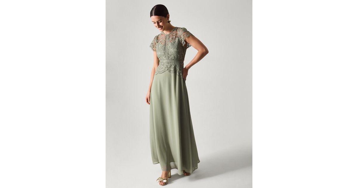 Monsoon Monica Lace Bridesmaid Dress Green | Lyst UK