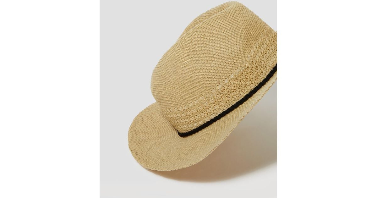 Monsoon Nene Woven Fedora Sun Hat in Natural | Lyst UK