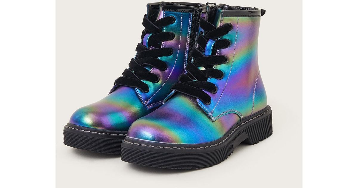 Monsoon Metallic Rainbow Lace up Boots Multi in Blue Lyst UK