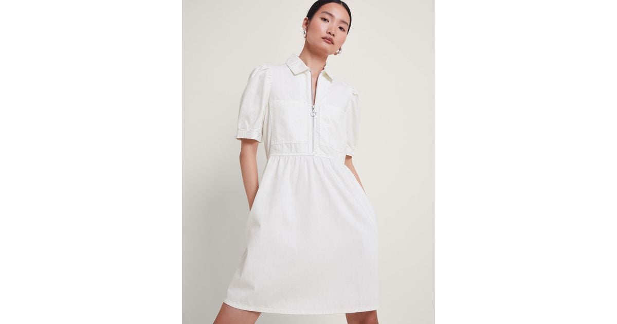 Monsoon white denim dress hotsell