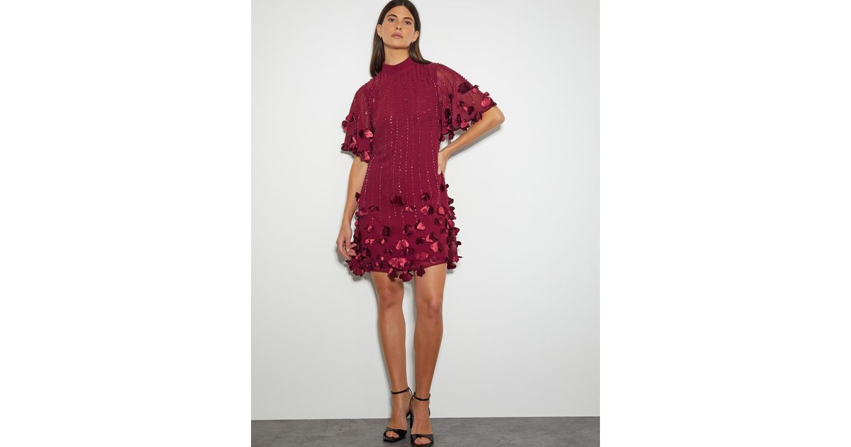 open lace back dress Vintage Monsoon Red Corduroy Dress