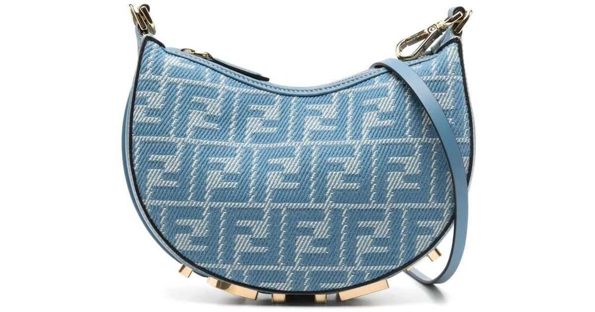 FENDI｜ (FF jacquard denim-effect Fendigraphy Mini (8BS0 Fendigraphy Mini Fabric Gray | Fendi