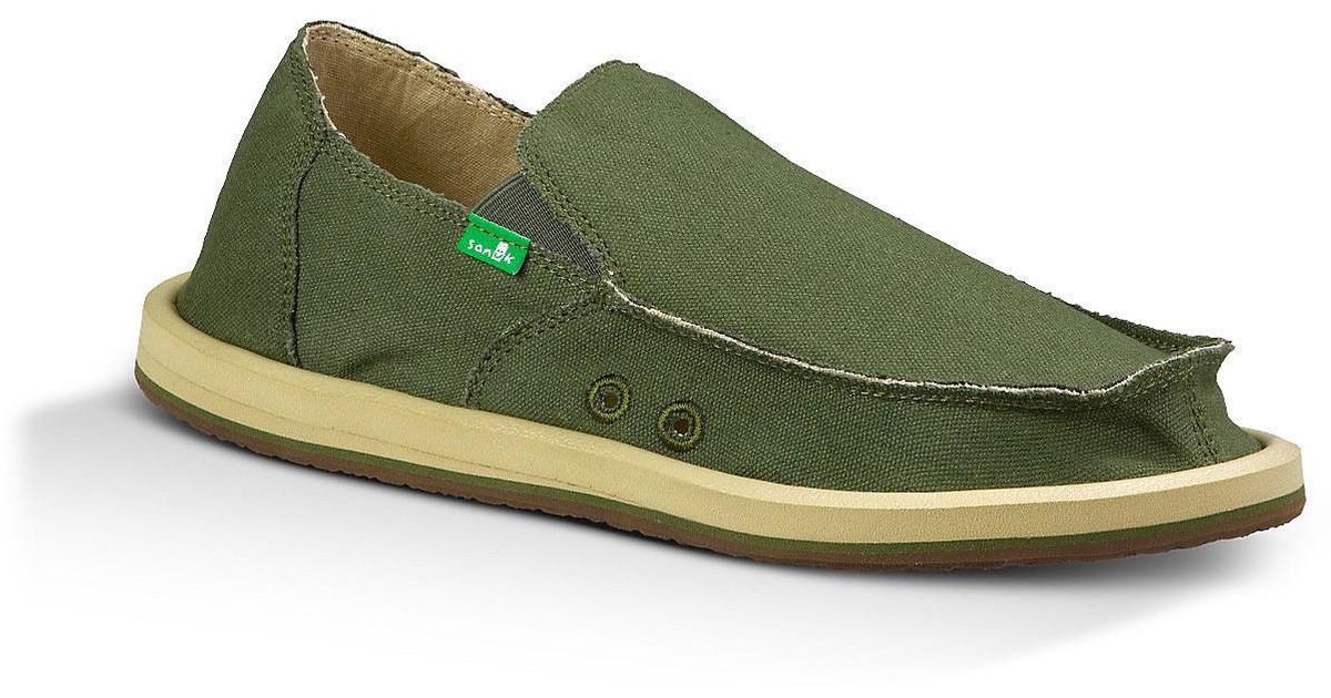 Sanuk Canvas Vagabond Shoe in Olive (Green) for Men - Save 29% - Lyst