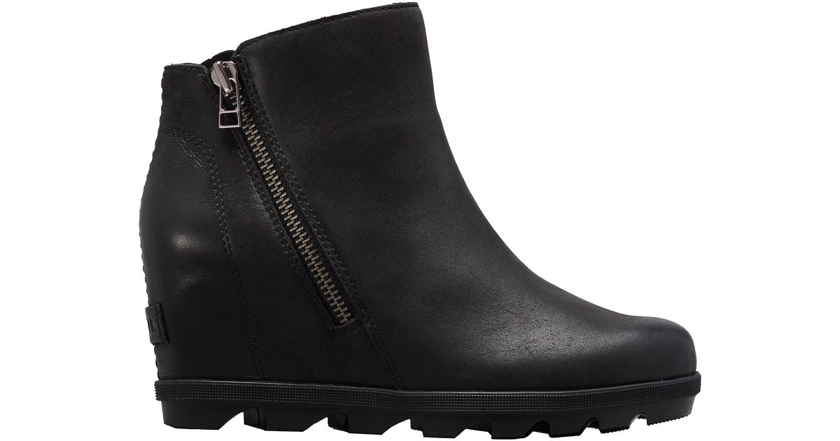Sorel Leather Joan Of Arctic Wedge Ii Zip Boot in Black ...
