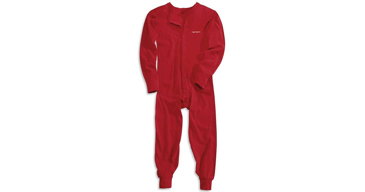 Carhartt Midweight Cotton Union Suit in Red for Men Lyst