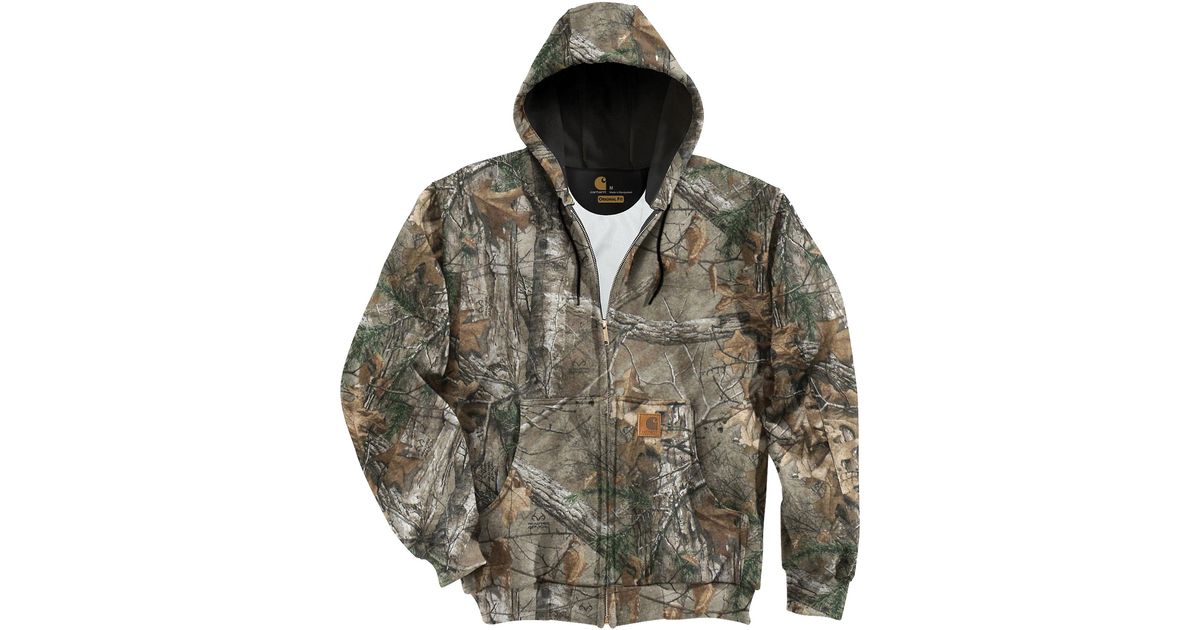 midweight camo sleeve logo hooded sweatshirt