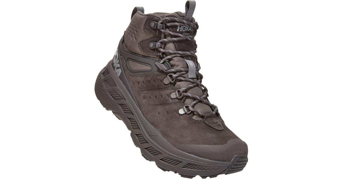 Hoka One One Leather Stinson Mid Gtx in Gray for Men Lyst