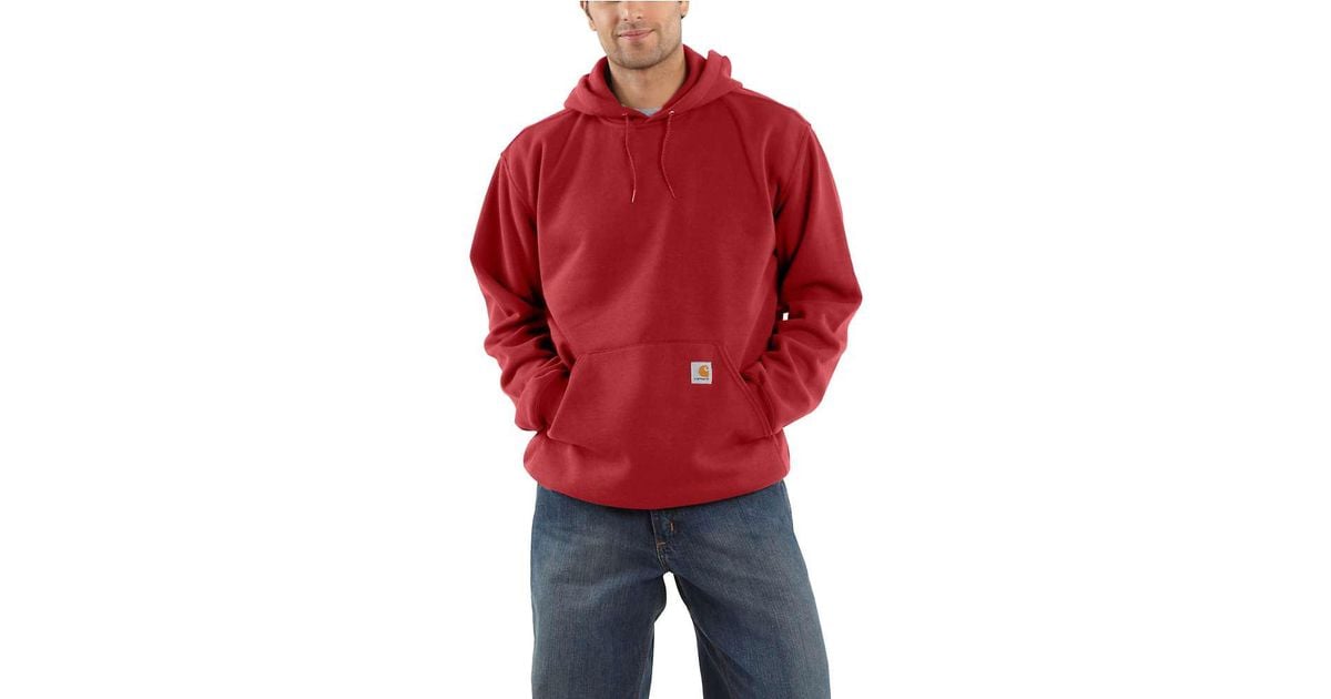 red carhartt sweatshirt