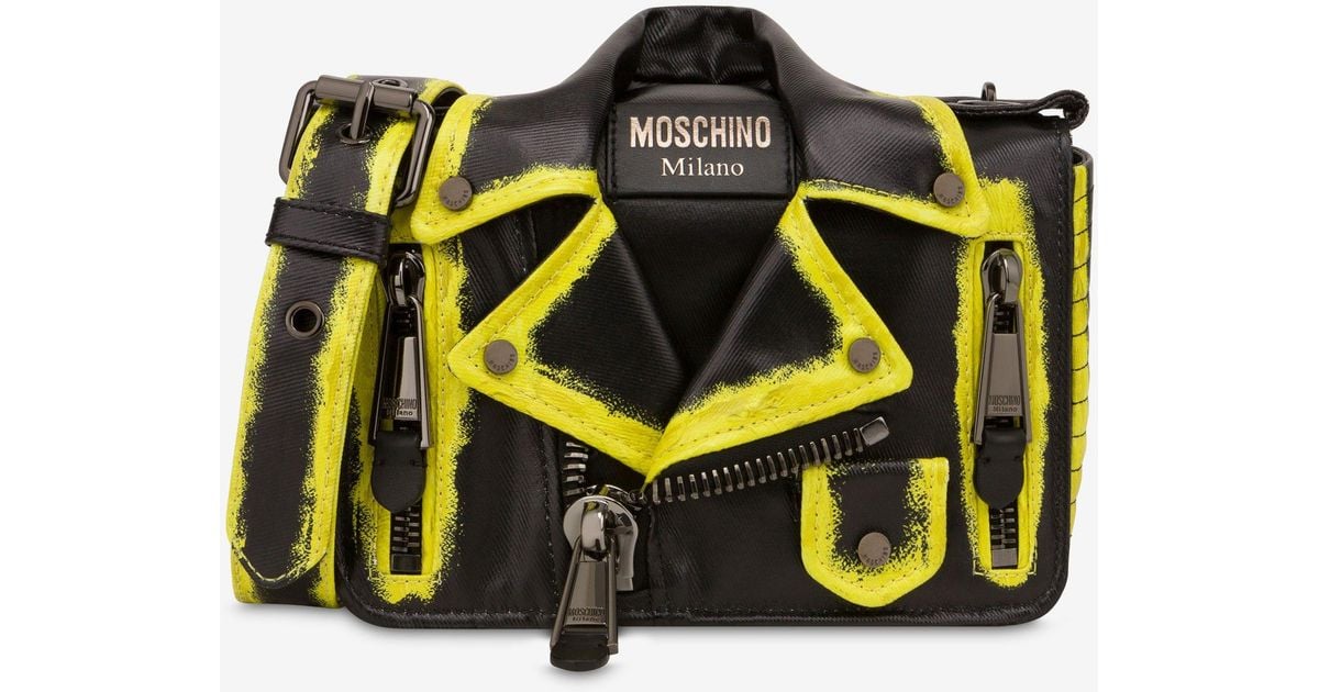 Moschino Paint Coated Canvas Biker Bag in Black Lyst