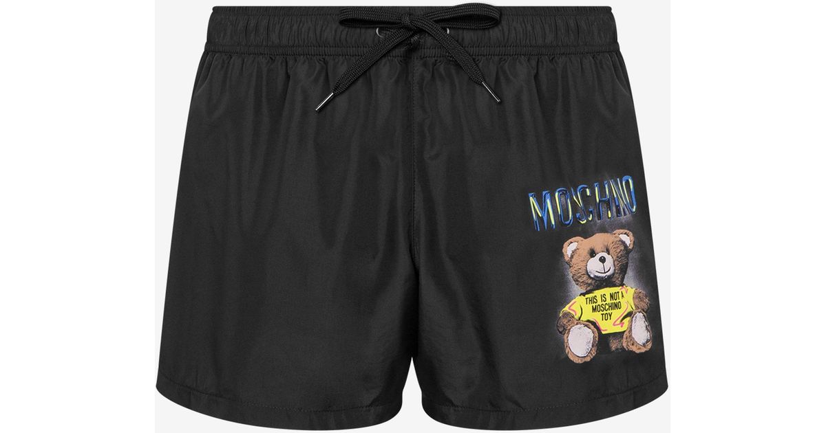 Moschino Teddy Bear Swim Trunks in Black | Lyst