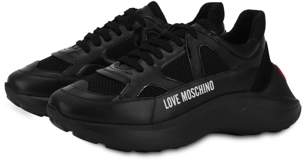 love moschino mesh sneakers with heart