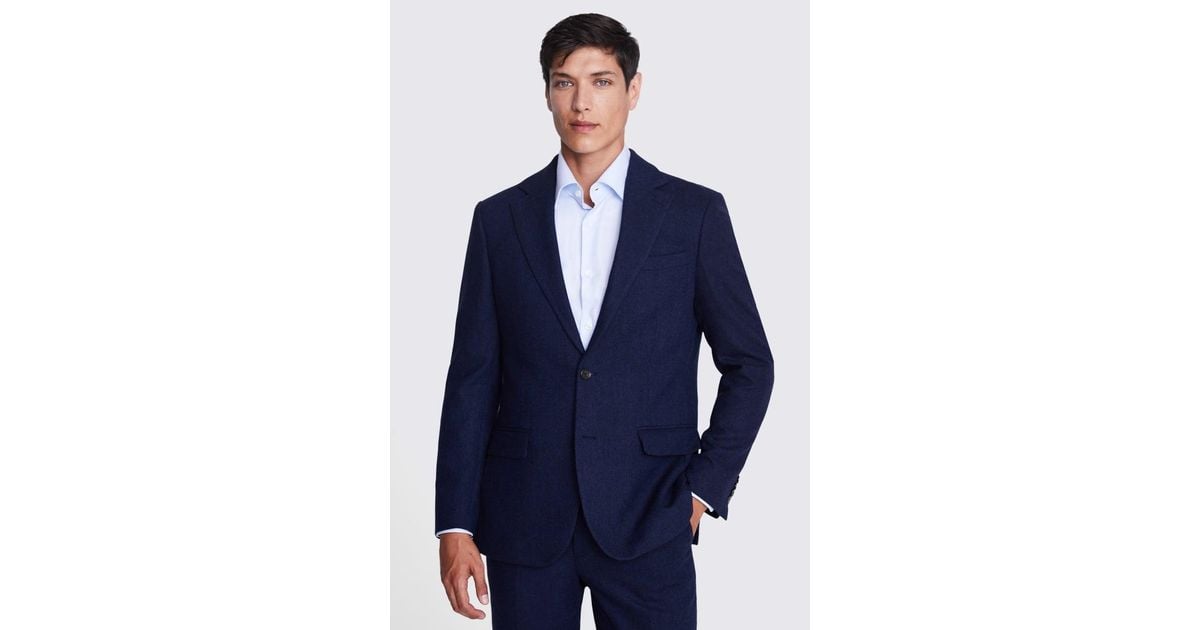 Herringbone Moss Bros Double Breasted Jacket Moss Bros Navy Stripe