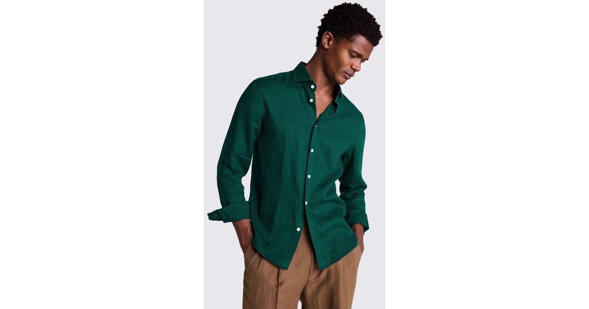 Emerald Green Button Up Men Ties2you Silk Shirt Emerald Green