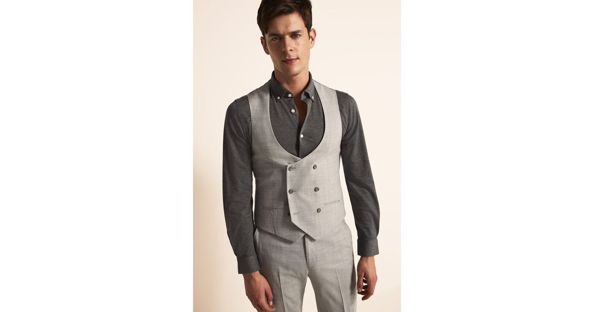 ted baker slim fit light grey crepe suit